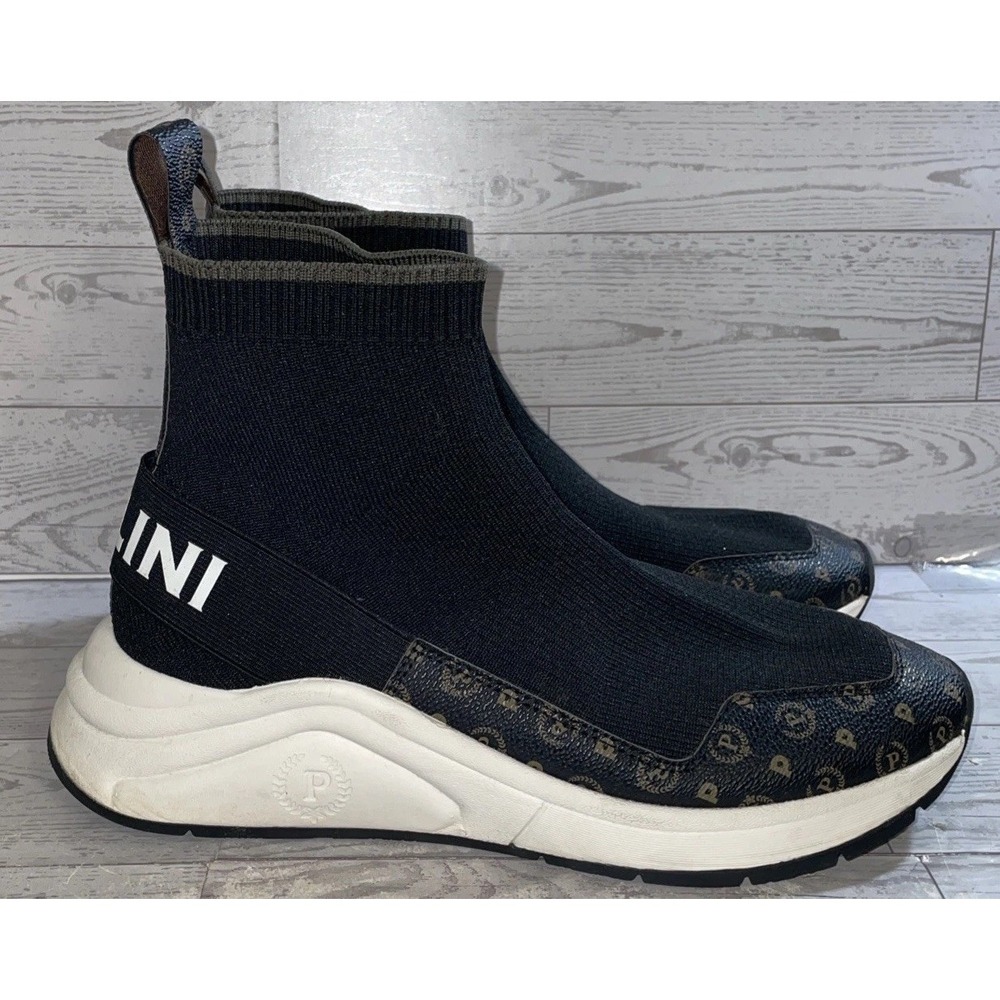 Pollini‎ Black Knit Sock Style Pull On Sneakers Womens Size 10